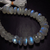 8 inches Full strand Gorgeous Quality Rainbow Moonstone Faceted Rondell Beads Nice Blue Flashy Fire size 10 - 14 mm approx